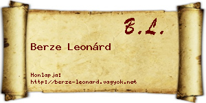 Berze Leonárd névjegykártya