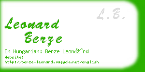 leonard berze business card